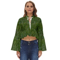 Green Carpet Boho Long Bell Sleeve Top by DimitriosArt