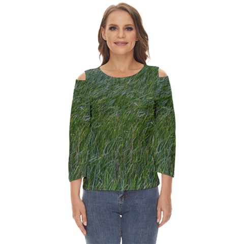 Green Carpet Cut Out Wide Sleeve Top by DimitriosArt