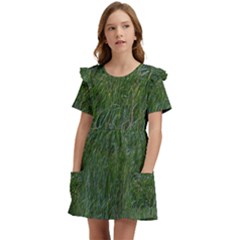 Green Carpet Kids  Frilly Sleeves Pocket Dress by DimitriosArt