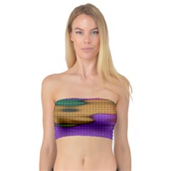 Puzzle Landscape In Beautiful Jigsaw Colors Bandeau Top by pepitasart