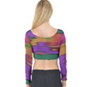 Puzzle Landscape In Beautiful Jigsaw Colors Long Sleeve Crop Top View2