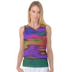 Puzzle Landscape In Beautiful Jigsaw Colors Women s Basketball Tank Top by pepitasart