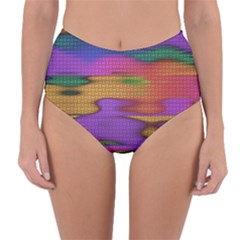 Puzzle Landscape In Beautiful Jigsaw Colors Reversible High-waist Bikini Bottoms by pepitasart