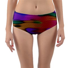 Puzzle Landscape In Beautiful Jigsaw Colors Reversible Mid-waist Bikini Bottoms by pepitasart