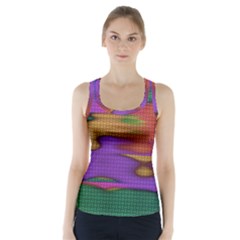 Puzzle Landscape In Beautiful Jigsaw Colors Racer Back Sports Top by pepitasart