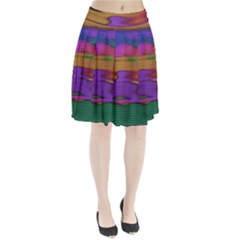 Puzzle Landscape In Beautiful Jigsaw Colors Pleated Skirt by pepitasart