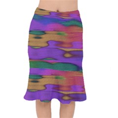 Puzzle Landscape In Beautiful Jigsaw Colors Short Mermaid Skirt by pepitasart