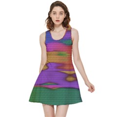 Puzzle Landscape In Beautiful Jigsaw Colors Inside Out Reversible Sleeveless Dress by pepitasart