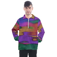 Puzzle Landscape In Beautiful Jigsaw Colors Men s Half Zip Pullover by pepitasart