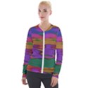 Puzzle Landscape In Beautiful Jigsaw Colors Velvet Zip Up Jacket View1