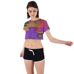 Puzzle Landscape In Beautiful Jigsaw Colors Tie Back Short Sleeve Crop Tee by pepitasart