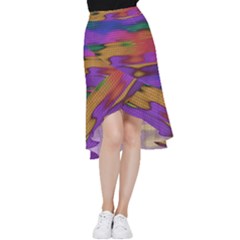 Puzzle Landscape In Beautiful Jigsaw Colors Frill Hi Low Chiffon Skirt by pepitasart