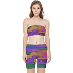 Puzzle Landscape In Beautiful Jigsaw Colors Stretch Shorts And Tube Top Set by pepitasart