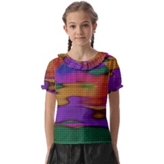 Puzzle Landscape In Beautiful Jigsaw Colors Kids  Frill Chiffon Blouse by pepitasart