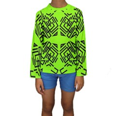 Abstract Pattern Geometric Backgrounds   Kids  Long Sleeve Swimwear by Eskimos