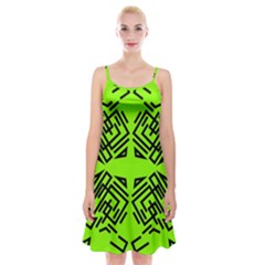 Abstract Pattern Geometric Backgrounds   Spaghetti Strap Velvet Dress by Eskimos