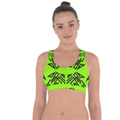 Abstract Pattern Geometric Backgrounds   Cross String Back Sports Bra by Eskimos