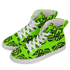 Abstract Pattern Geometric Backgrounds   Men s Hi-top Skate Sneakers by Eskimos