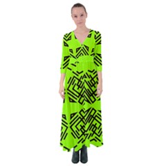 Abstract Pattern Geometric Backgrounds   Button Up Maxi Dress by Eskimos