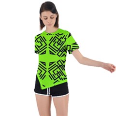 Abstract Pattern Geometric Backgrounds   Asymmetrical Short Sleeve Sports Tee by Eskimos