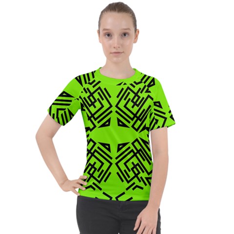 Abstract Pattern Geometric Backgrounds   Women s Sport Raglan Tee by Eskimos