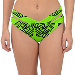 Abstract Pattern Geometric Backgrounds   Double Strap Halter Bikini Bottom by Eskimos