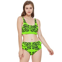 Abstract Pattern Geometric Backgrounds   Frilly Bikini Set by Eskimos