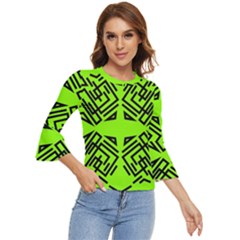 Abstract Pattern Geometric Backgrounds   Bell Sleeve Top