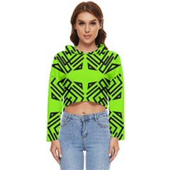 Abstract Pattern Geometric Backgrounds   Women s Lightweight Cropped Hoodie by Eskimos