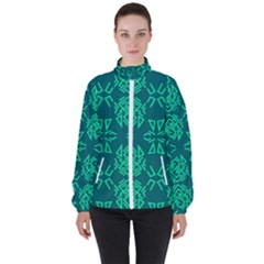 Abstract Pattern Geometric Backgrounds   Women s High Neck Windbreaker by Eskimos