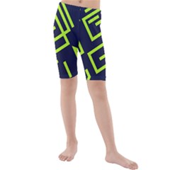 Abstract Pattern Geometric Backgrounds   Kids  Mid Length Swim Shorts by Eskimos