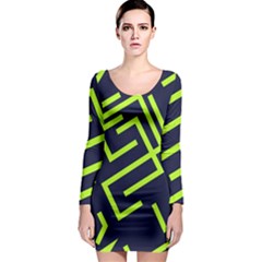 Abstract Pattern Geometric Backgrounds   Long Sleeve Bodycon Dress