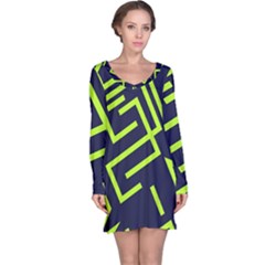 Abstract Pattern Geometric Backgrounds   Long Sleeve Nightdress by Eskimos