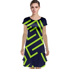 Abstract Pattern Geometric Backgrounds   Cap Sleeve Nightdress by Eskimos