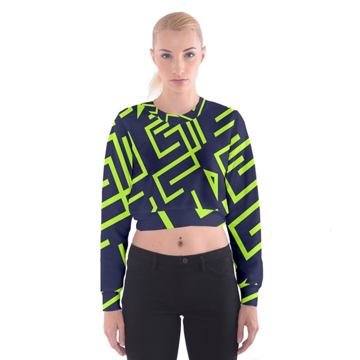 Abstract pattern geometric backgrounds   Cropped Sweatshirt