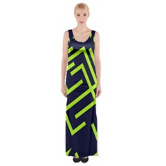 Abstract Pattern Geometric Backgrounds   Thigh Split Maxi Dress by Eskimos