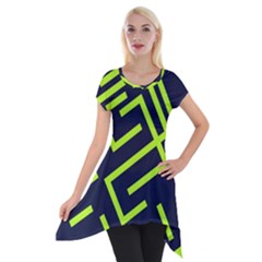 Abstract Pattern Geometric Backgrounds   Short Sleeve Side Drop Tunic by Eskimos