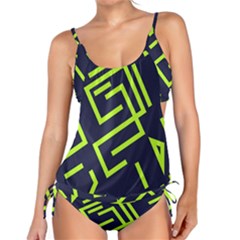 Abstract Pattern Geometric Backgrounds   Tankini Set by Eskimos