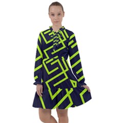 Abstract Pattern Geometric Backgrounds   All Frills Chiffon Dress by Eskimos