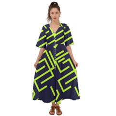 Abstract Pattern Geometric Backgrounds   Kimono Sleeve Boho Dress by Eskimos