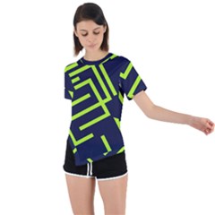 Abstract Pattern Geometric Backgrounds   Asymmetrical Short Sleeve Sports Tee by Eskimos