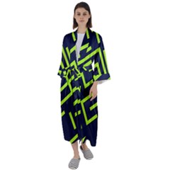 Abstract Pattern Geometric Backgrounds   Maxi Satin Kimono by Eskimos