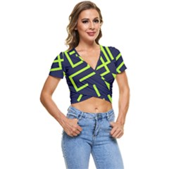 Abstract Pattern Geometric Backgrounds   Short Sleeve Foldover Tee