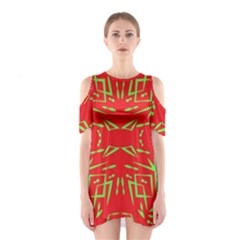 Abstract Pattern Geometric Backgrounds   Shoulder Cutout One Piece Dress by Eskimos