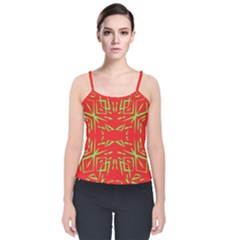 Abstract Pattern Geometric Backgrounds   Velvet Spaghetti Strap Top by Eskimos