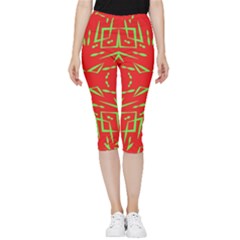 Abstract Pattern Geometric Backgrounds   Inside Out Lightweight Velour Capri Leggings  by Eskimos