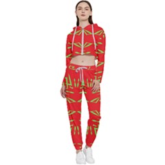 Abstract Pattern Geometric Backgrounds   Cropped Zip Up Lounge Set by Eskimos