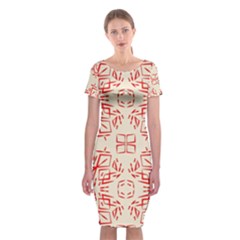 Abstract Pattern Geometric Backgrounds   Classic Short Sleeve Midi Dress