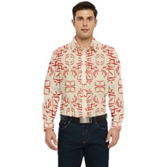 Abstract Pattern Geometric Backgrounds   Men s Long Sleeve  Shirt