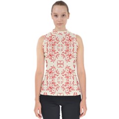 Abstract Pattern Geometric Backgrounds   Mock Neck Shell Top by Eskimos